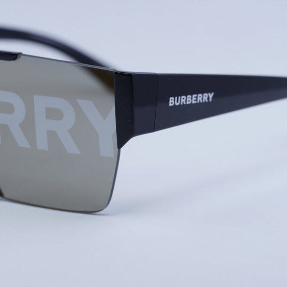 Burberry BE4291 3001/G Sunglasses Black Shield Frame, Grey Lenses main image 8